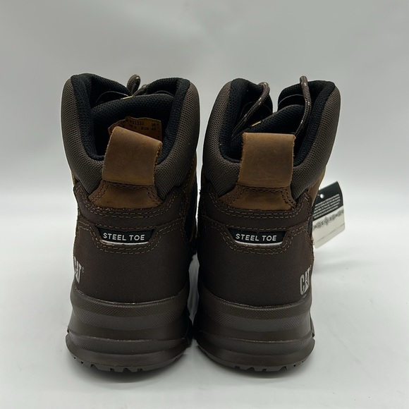 1061- Cat Caterpillar Waterproof Steel Toe Men’s Ankle Boots Size 9.5 NWT - Picture 6 of 10